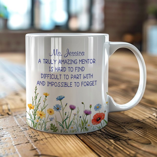 Caneca De Café Personalizado Um Mentor Floral Verdadeiramente Inc (Criador carregado)