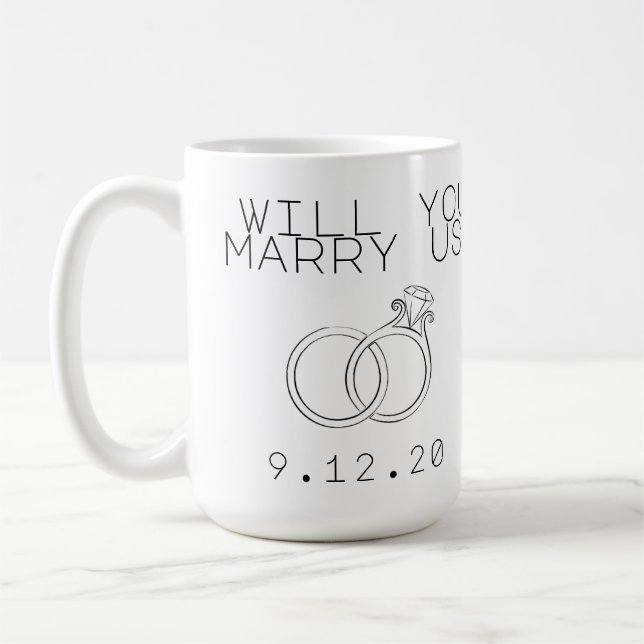 Caneca De Café Personalizado você casar-nos-á? (Esquerda)