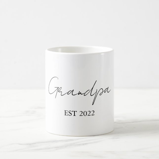 Caneca De Café Personalizado "Vovô Est. [Ano]" Mug (Centro)