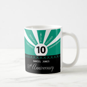 Caneca De Café Personalizar, 10 anos de aniversário de funcionári