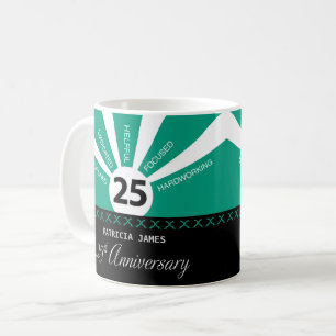 Caneca De Café Personalizar, 25 do Aniversário do Funcionário