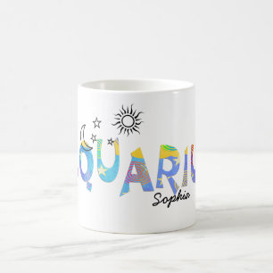 Caneca De Café Personalizar AQUARIUS Birthday Zodiac Mug