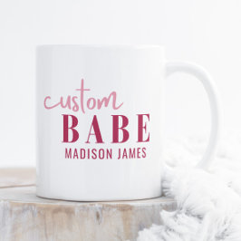 Caneca De Café Personalizar Babe Engraçado Dizendo Nome Personali