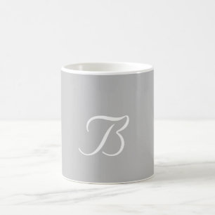 Caneca De Café Personalizar Cinza Leve do Monograma B