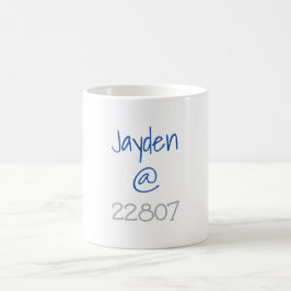 Caneca De Café Personalizar Código Zip Azul do University Silver