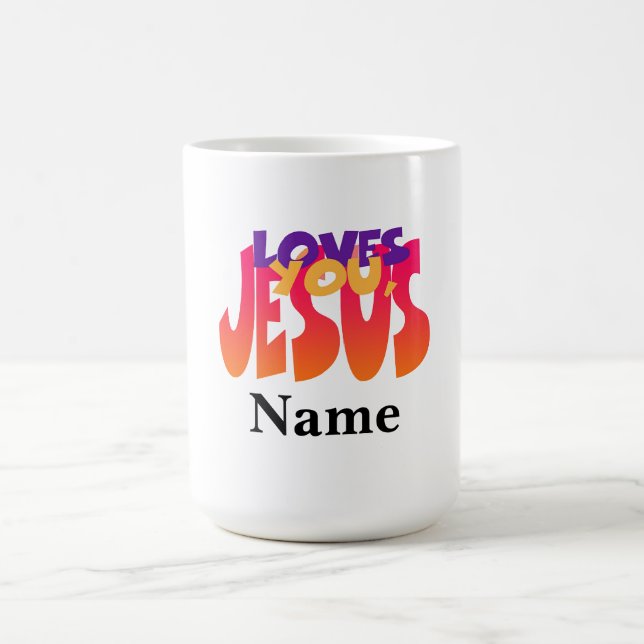 Caneca De Café Personalizar com o nome que Jesus te ama (Centro)