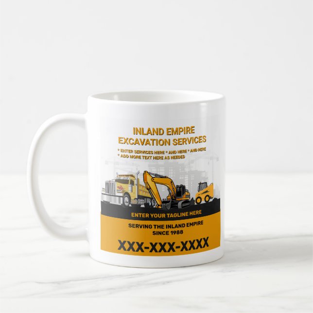 Caneca De Café Personalizar Construtor Geral de Escavação Constru (Esquerda)