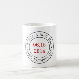 Caneca De Café Personalizar data personalizável - Dia de os pais