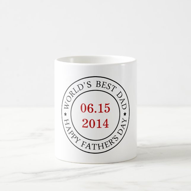 Caneca De Café Personalizar data personalizável - Dia de os pais  (Centro)