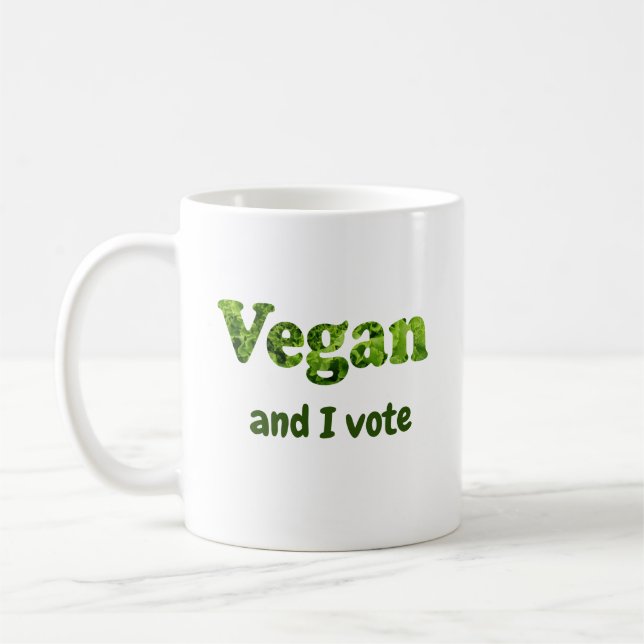 Caneca De Café Personalizar eleitor ativista do Vegan (Esquerda)