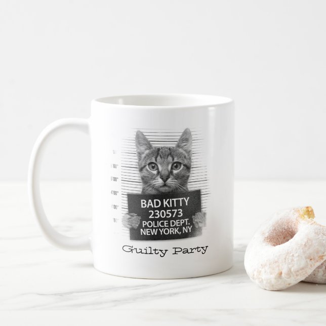 Caneca De Café Personalizar Engraçado Gatinho (Com Donut)