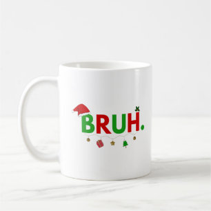 Caneca De Café Personalizar Este Design: Bruh Meme Natal Divertid