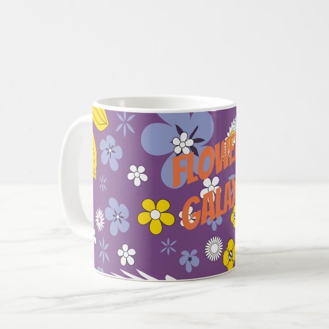 Caneca De Café Personalizar Galáxia de Flor (Frente Esquerda)