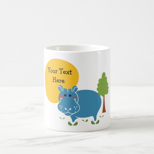 Caneca De Café Personalizar Hippo com Texto (Centro)