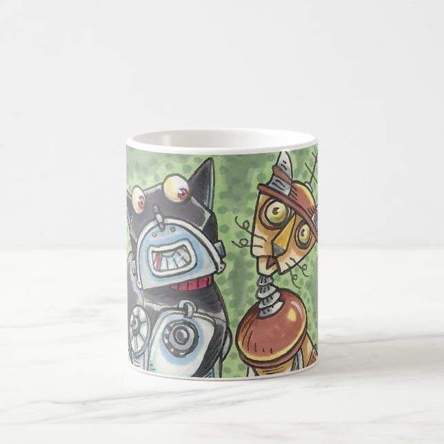 Caneca De Café Personalizar MUG De Robôs De Gato E Cão (Centro)