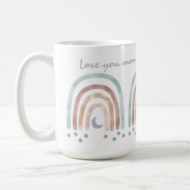 Caneca De Café Personalizar Mugs - Estrelas da Lua Arco-Íris (Esquerda)