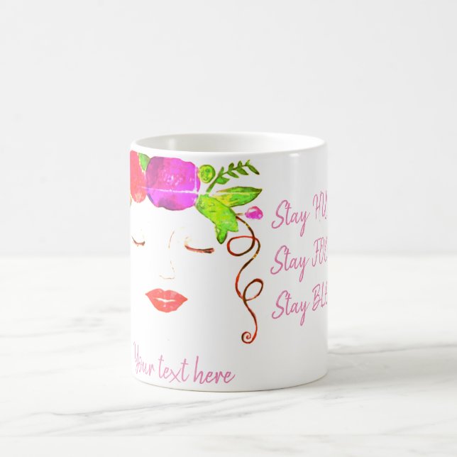 Caneca De Café Personalizar Mulheres Permanece Abençoada (Centro)