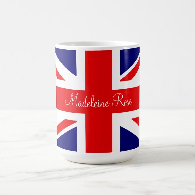 Caneca De Café Personalizar nome da bandeira nacional britânica (Centro)
