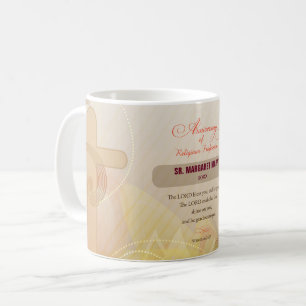 Caneca De Café Personalizar nome e ano freira, 60 anos religioso