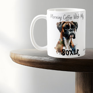 Caneca De Café Personalizar o Boxer Boxer Boxer da WATERCOLOR Cúb