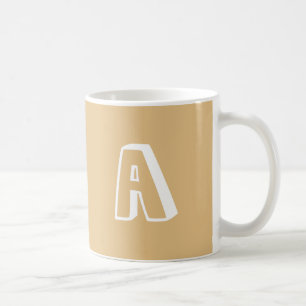 Caneca De Café Personalizar o branco do camelo alfabético alfab