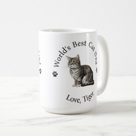 Caneca De Café Personalizar o melhor Pai de gatos do mundo (Tabby