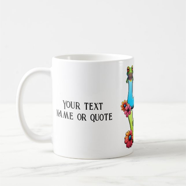 Caneca De Café Personalizar o sapo Hippie Boho Peace Groovy (Esquerda)