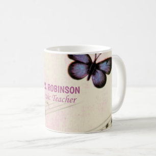 Caneca De Café Personalizar, Obrigados de Borboletas de Música P