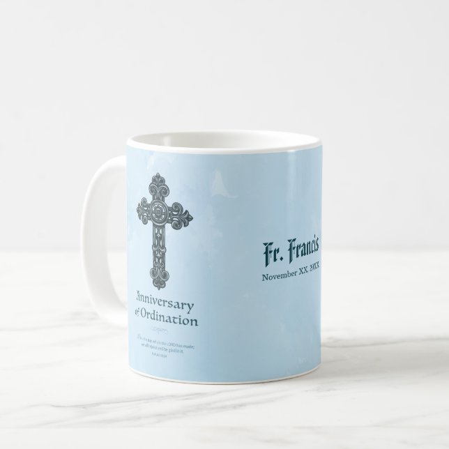 Caneca De Café Personalizar, Ordenar Sacerdote de Aniversário, Cr (Frente Esquerda)