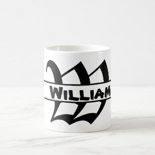 Caneca De Café Personalizar ornamento da Carta de Nome