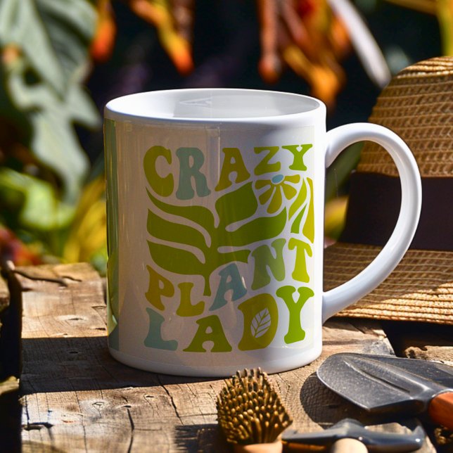 Caneca De Café Personalizar os pavimentões de planta (Get ready to elevate your plant obsession with this vibrant “Crazy Plant Lady” mug! )