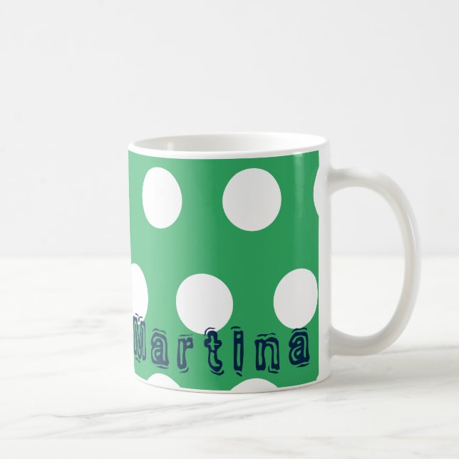 Caneca De Café Personalizar pelo nome Polka Mug (Direita)