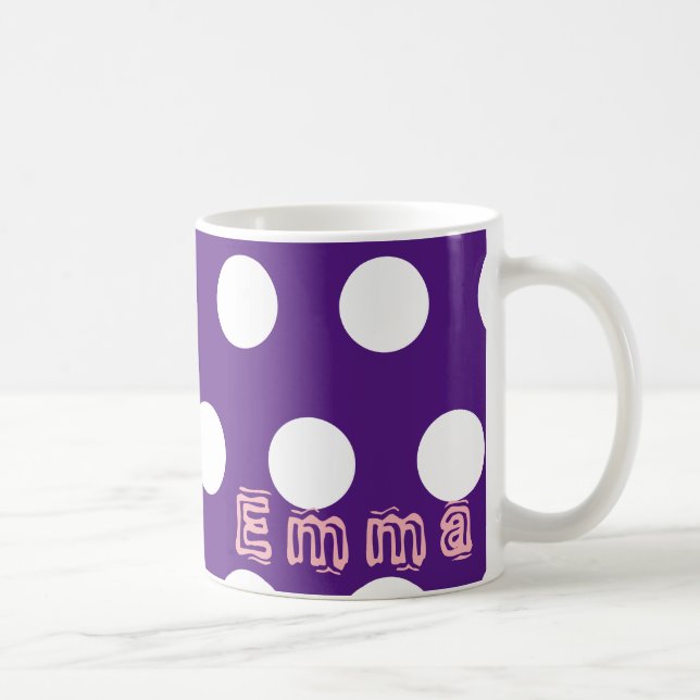 Caneca De Café Personalizar pelo nome Polka Mug (Direita)