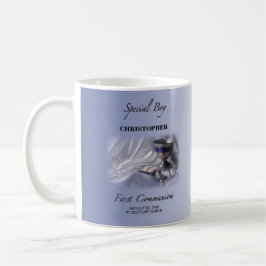 Caneca De Café Personalizar, Rapaz, Primeiro Azul de Comunhão