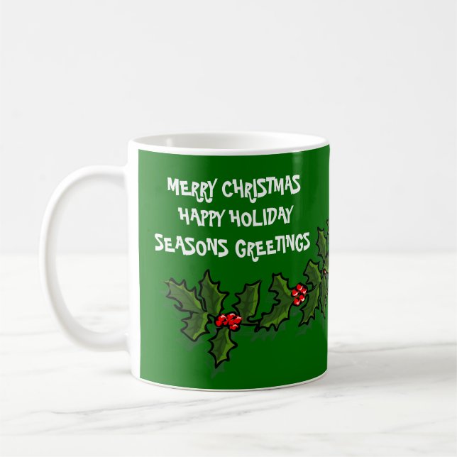 Caneca De Café Personalizar saudação de café de Natal (Esquerda)