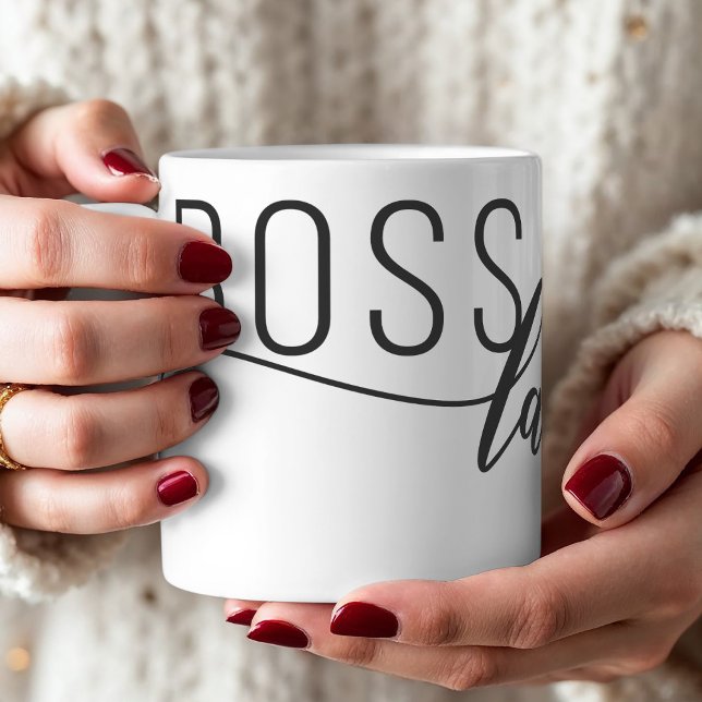 Caneca De Café Personalizar senhora chefe (Show your appreciation for a boss lady with this personalized mug.)