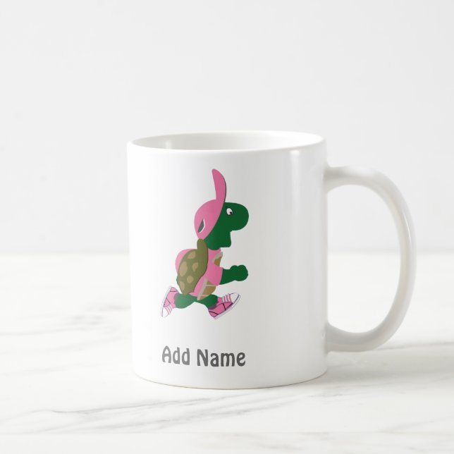Caneca De Café Personalizar Tartaruga em Execução (Direita)