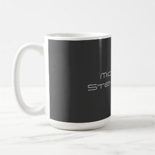Caneca De Café Personalizar Texto em Branco e Preto Simples