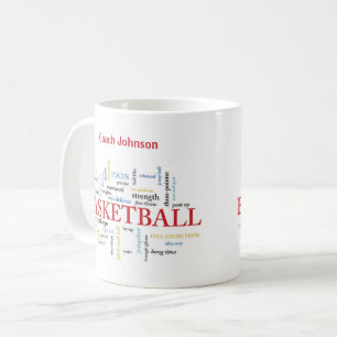 Caneca De Café Personalizar treinador de basquete Obrigado em pal