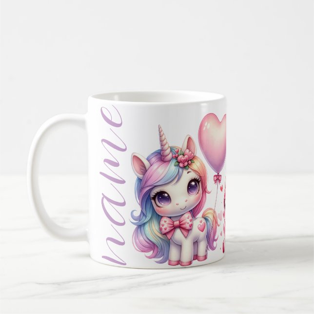 Caneca De Café Personalizar unicórnio de aniversário (Esquerda)
