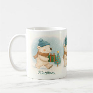 Caneca de Café Personalizável Animais Natal Aconch