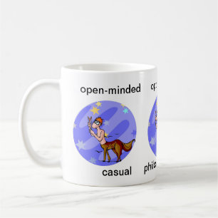 Caneca De Café Personalizável Cartoon Sagittarius Centaur Traits 
