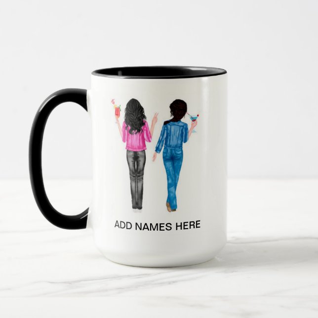 Caneca de café personalizável dos melhores amigos (Esquerda)