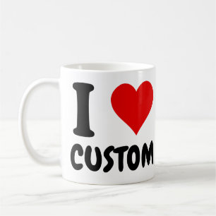 Caneca De Café Personalizável Eu Amo Personalizado