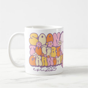 Caneca De Café Personalizável "Logo para ser vovó, Est. 2025