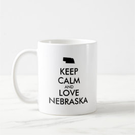 Caneca De Café Personalizável MANTENHA A CALMA e AME NEBRASKA