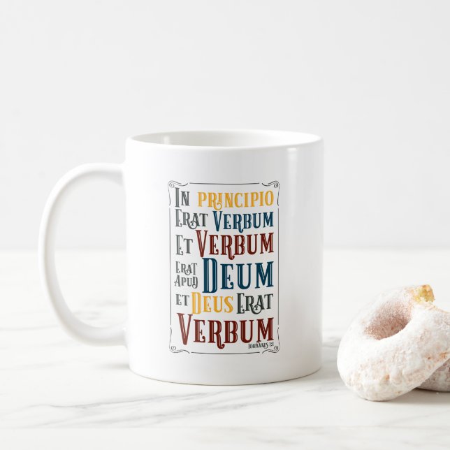 Caneca De Café PERSONALIZÁVEL No Principio Erat Verbum (Com Donut)