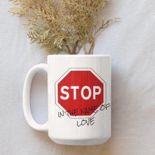 Caneca de Café Personalizável Pare no Nome do Amor