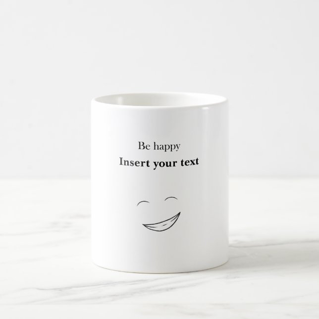 Caneca De Café Personalizável Seja feliz (Centro)