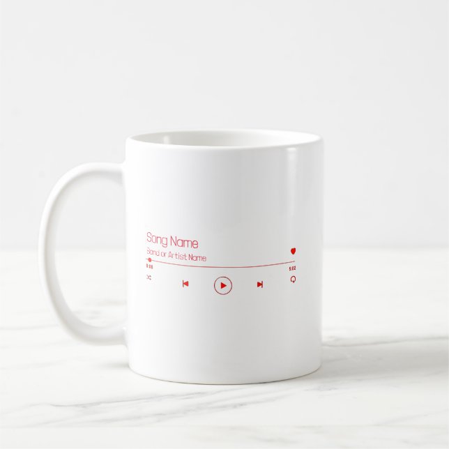 Caneca De Café Personalizável Sua Música Favorita (Esquerda)